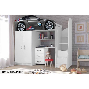 Ліжко-кімната - BMW Graphite (чорний). 170х80см Ліжко-кімната - BMW Graphite (чорний). 170х80см